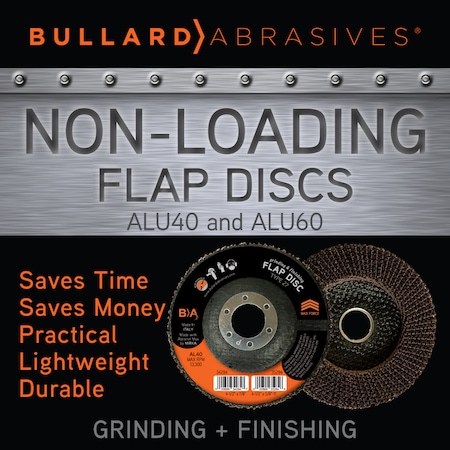 Bullard Abrasives Non-Loading Flap Disc, 4-1/2 x 7/8, T27 5327